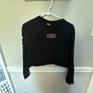 Vans Black Long Sleeve Crop Top